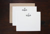 Calligraphy Monogram Flat Note Cards